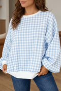 Blue Gingham Sweatshirt - PREORDER