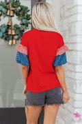 Stars and Stripes puff sleeve top - INSTOCK